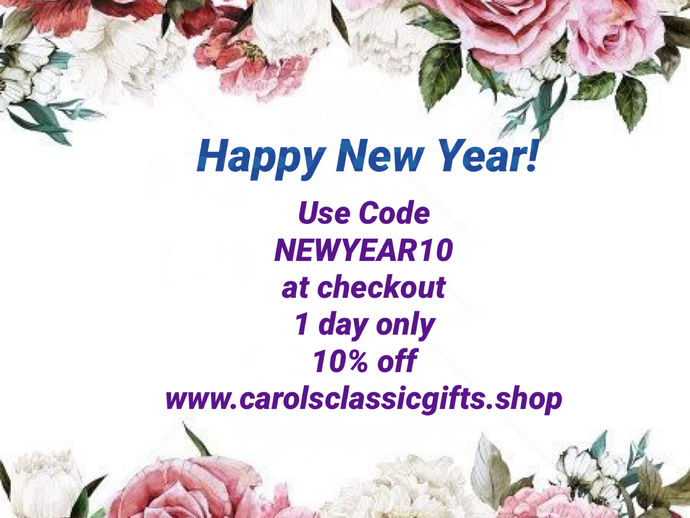 HAPPY NEW YEAR! 🎉.    Code NEWYEAR10  for your 10% OFF 1 Day only