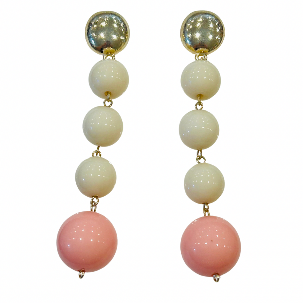 RESIN FOUR BALL DROP EARRINGS 