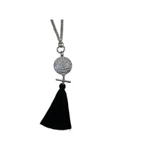 PITTED DISC BLACK TASSEL 