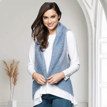 VEST FAUX FUR KNIT [Sz:L COL:BLUE]