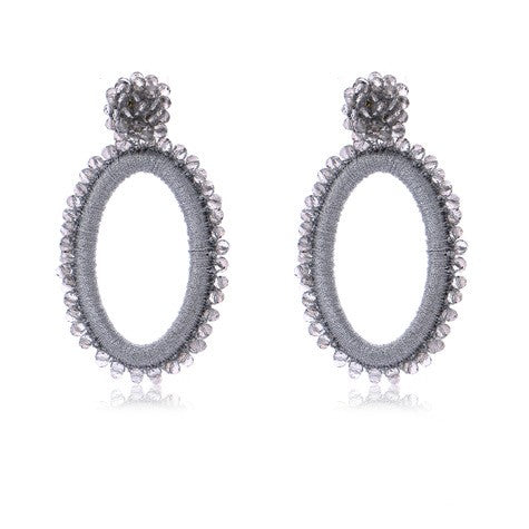 E CAPRICA GREY BEADED OVAL 