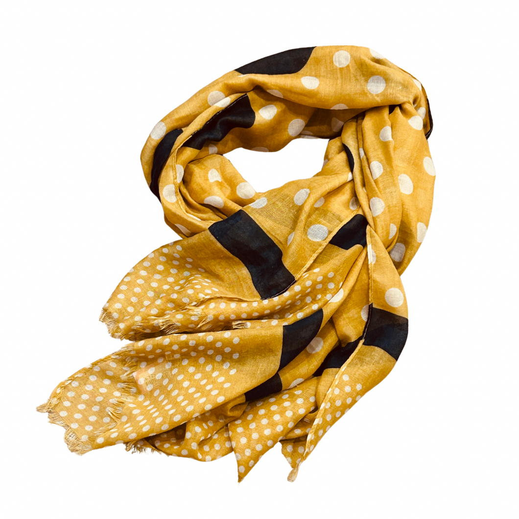 MUSTARD POLKA DOT SCARFE