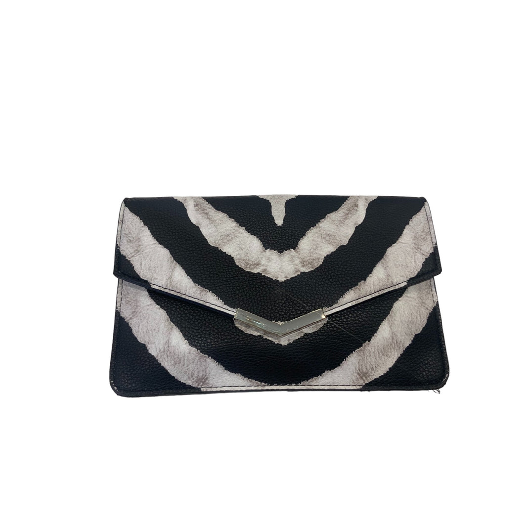 SMALL ZEBRA DOUBLE COMPARTMENT CLUTCH