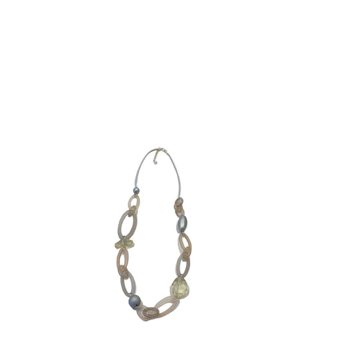 SIA NECKLACE GREY/BROWN RESING OVAL