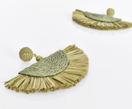 SALMA FRINGE KHAKI EARRINGS 