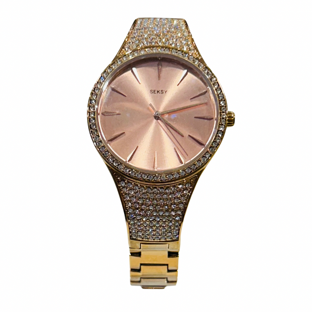 ROSE GOLD WATCH WITH SWAROVSKI CRYTALS 