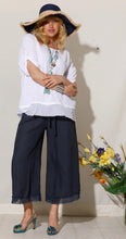 WIDE LEG PANTS [Sz:M COL:NAVY BLUE]