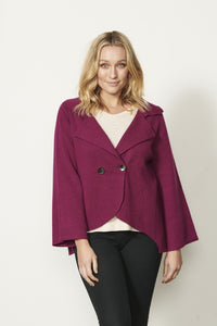 JACKET - DOUBLE BREASTED [Sz:M COL:PLUM]