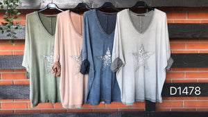STAR KNIT TOP [Sz:O/S UP TO 18  COL:GREY]