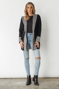 JACKET PATTERED BORDER W/HOOD