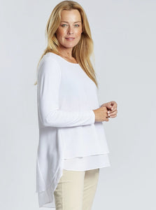 CHIFFON BACK SWING TUNIC [Sz:12 COL:WHITE]