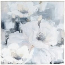 WHITE PETALS FRAMED CANVAS 100CMX100CM