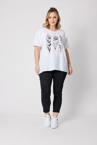 FEATHER PRINT TEE [Sz:S (10) COL:WHITE]