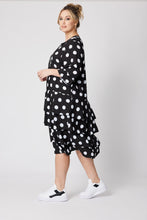 RUFFLE HEM SPOT DRESS [Sz:S (10) COL:BLACK]