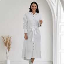 TIE SHIRT DRESS [Sz:S/M COL:WHITE]