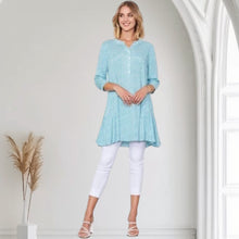 SPECKLE PRINT TUNIC [Sz:M COL:BLUE]