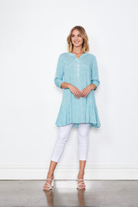 SPECKLE PRINT TUNIC [Sz:M COL:BLUE]