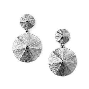 ETCHED DISC SILVER EARRINGS