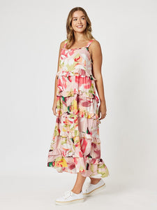 FRILLED TIERED STRAPPY DRESS