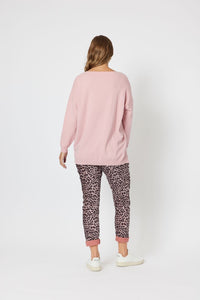 STAR V NECK KNIT [Sz:L/14 COL:ROSE]