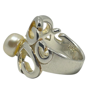 FRESHWATER PEARL SS RING 8