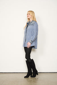 DENIM AND JACQUARD JACKET [Sz:S COL:DENIM]