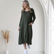 T/SHIRT DRESS LONG SLEEVE [Sz:S/M COL:PINE]