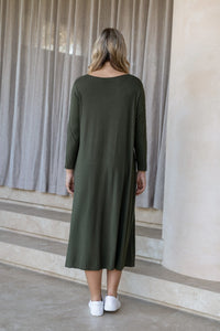 T/SHIRT DRESS LONG SLEEVE [Sz:S/M COL:PINE]