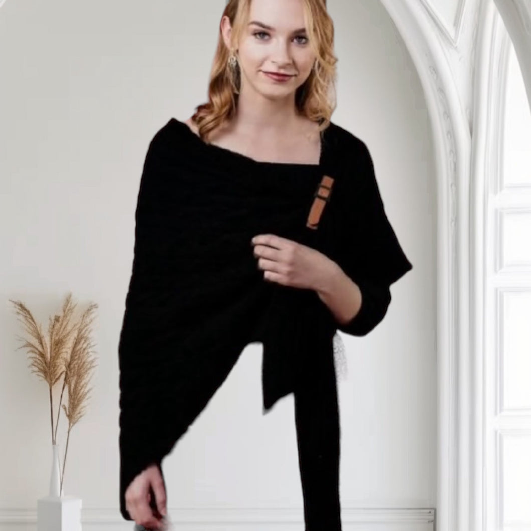 LEVEQUE SHAWL [Sz:ONE SIZE  COL:BLACK]