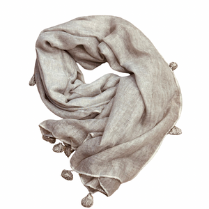 TASSEL SCARF GREY