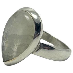 MOONSTONE TEARDROP STERL SILV RING 9