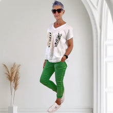 STUD TRIM JEANS [Sz:M COL:EMERALD GREEN]