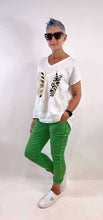 STUD TRIM JEANS [Sz:M COL:EMERALD GREEN]