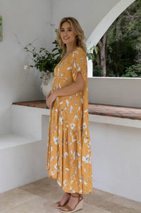 PEAK MAXI DRESS SUNDUST [Sz:S/M COL:YELLOW]