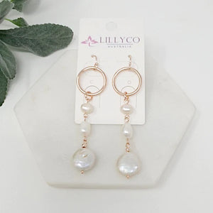 ROSE GOLD DROP FRESHWATER PEARLS