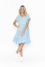 JASMINE GINGHAM DRESS [Sz:12 COL:AQUA MULTI]