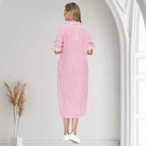 SOFIA SHIRT DRESS [Sz:12 COL:PINK STRIPE]