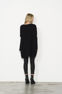 SIENNA RIBBED KNIT [Sz:M COL:BLACK]