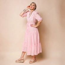 DANICA LINEN DRESS [Sz:M/L COL:BLUSH]