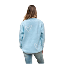 HEART FLUFFY KNIT JUMPER [Sz:S/M COL:BABY BLUE]