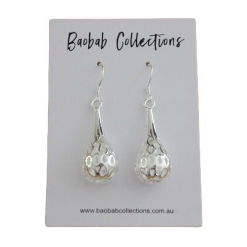 SILVER TEARDROP EARRING 