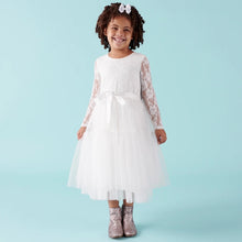 PRINCESS LACE L/S TUTU DRESS [Sz:3 COL:IVORY]