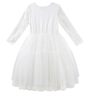 PRINCESS LACE L/S TUTU DRESS [Sz:3 COL:IVORY]