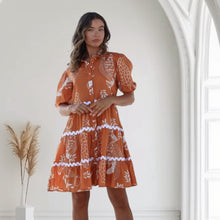 JEMIMA TIER DRESS [Sz:8 COL:RUST/WHITE]