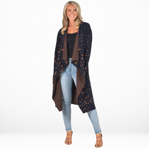 FLYAWAY CARDIGAN [Sz:FREE COL:NAVY LEOPARD]