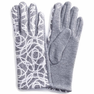 GREY EMBROIDERED GLOVES