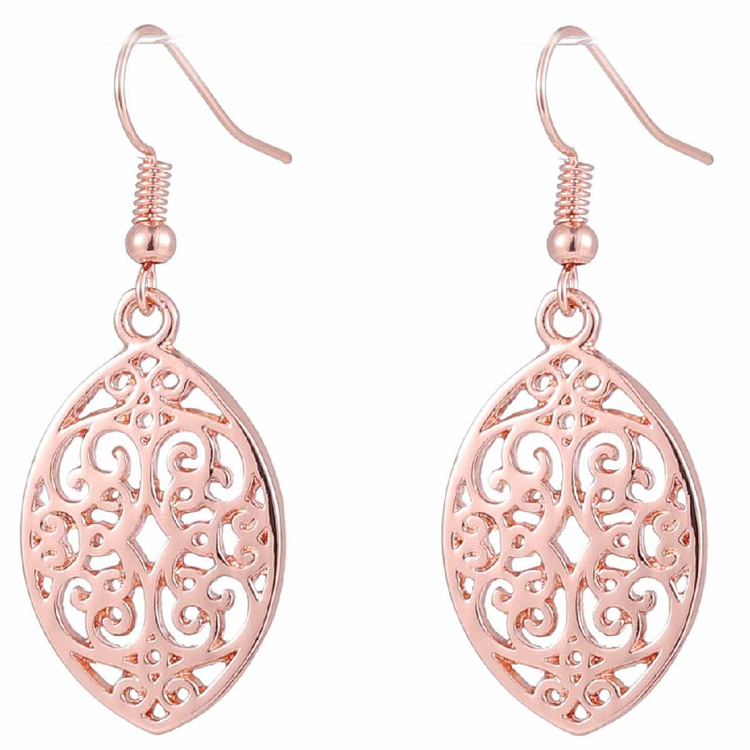 R/GOLD FILIGREE EARRINGS