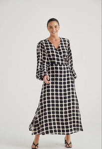 DEMI WRAP DRESS [Sz:S COL:ETCH]