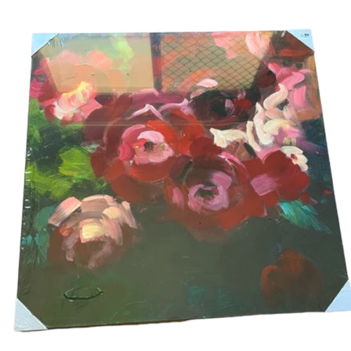 OIL PAINTING RED FLOWER HIGH GLOSS