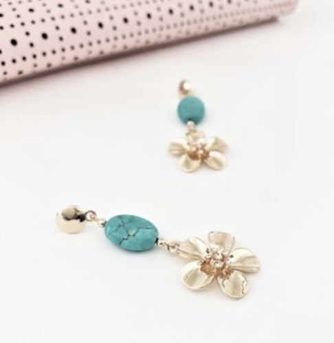 DAISY DROP STONE MIX MID EARRINGS